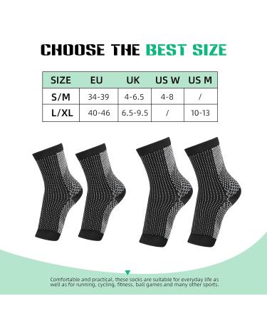 Soulitem 2 Pairs Neuropathy & Plantar Fasciitis Compression Socks for Men & Women - Ankle Support Brace for Pain Relief - Breathable & Anti-Slip (Black L/XL) - Buy Online on GoSupps.com