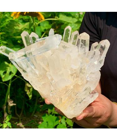 Natural Transparent White Quartz Crystal Cluster Specimen 1pc Decoration (Size : 200-250g) - Buy Online on GoSupps.com