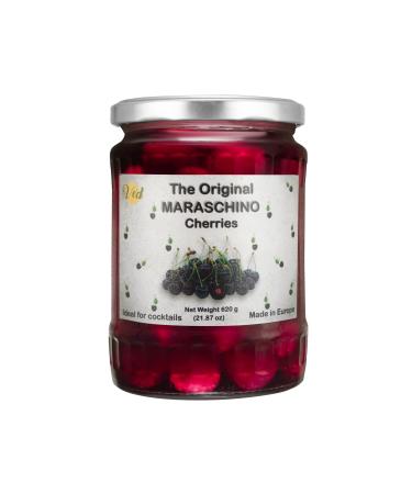 Ved Gourmet Original Maraschino Cherries - Italian Cherry for Old Fashioned Cocktails - Vegan Cocktail Bourbon Cherries with