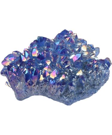 Crystals and Stones Aura Blue Quartz Crystal Cluster Natural Rose Quartz Specimen Reiki Stone Electroplated Aura Coating Gift Home Goods - Buy Online on GoSupps.com