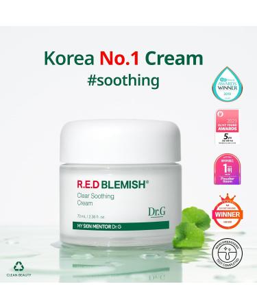 Dr.G Red Blemish Clear Soothing Cream 70ml - Best Moisturizer for Sensitive Acne-Prone Skin | Cica Recovery & Korean Skincare | K-Beauty Must-Have - Buy Online on GoSupps.com