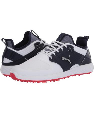 PUMA Men's Ignite Pwradapt Caged Golf Shoes - 40.5 EU | Puma White Silver & Peacoat - Shop Now! - Buy Online on GoSupps.com