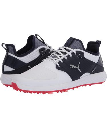 PUMA Ignite Pwradapt Caged Golf Shoe 10.5 - White/Silver/Peacoat - Buy Online on GoSupps.com