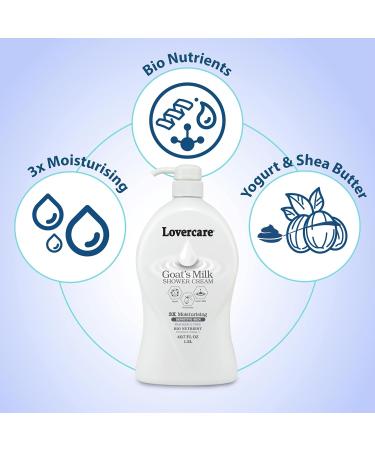 Lovercare Goat's Milk Shower Cream Fragrance Free for Sensitive Skin (1) - Buy Online on GoSupps.com