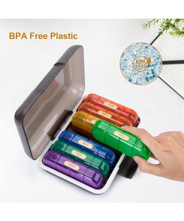 Buy MURRI&MURRDI Large 7-Day Pill Organizer Portable Moisture-Proof Case for Vitamins & Medications 28 Cells Multi-Colored Travel-Friendly Pill Box - Buy Online on GoSupps.com