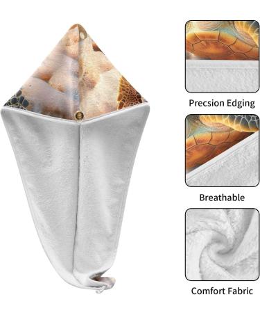Super Absorbent Tortoise Hair Towel 2 Pack - Quick Dry Hair Turbans with Button Wrap for Women & Girls | International Shipping - Buy Online on GoSupps.com