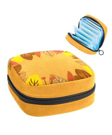 Women's bonds storage bags still pad colored autumn leaves pattern artboard 10 portable period kit pocket feminine product bag for women girl color3