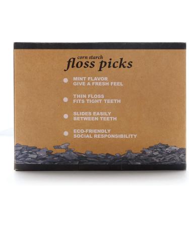 Natural Charcoal Dental Floss Picks - 200 Count | BPA Free, Vegan, Eco-Friendly by Isshah - Buy Online on GoSupps.com