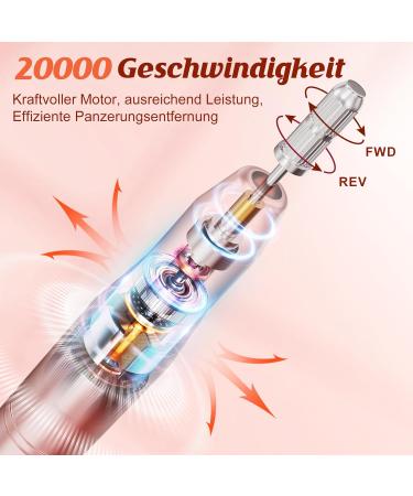 Guiseapue Professional Nail Drill - Electric Nail File for Acrylic Gel Nails | Adjustable Speed E File Pedicure Manicure Set - Rose Gold Gift for Women - Buy Online on GoSupps.com