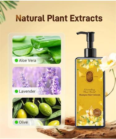  Generisch Nourishing Herbal Hair Dye Shampoo 300ml Gentle Botanical Formula for Grey Coverage and Shine Long Lasting Care for Men & Women (Chestnut) - Buy Online on GoSupps.com