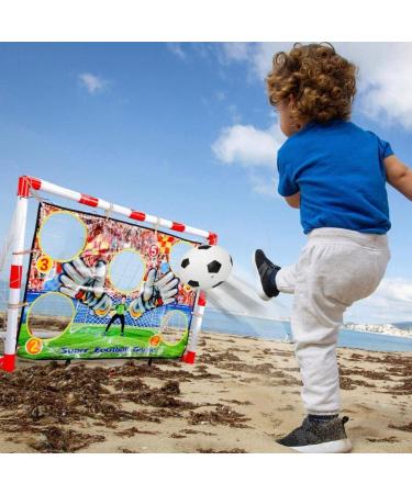 TOY Life Kids Soccer Goal Net Set - 47'' x 32'' Football Target Net with 3 Balls and Pump - Ideal for Backyard Play - Buy Online on GoSupps.com