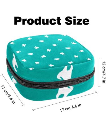 MUOOUM Menstrual Pad Bag - Cute Tooth Pattern Sanitary Napkin Organizer for Women and Girls - Multi-Colored - Buy Online on GoSupps.com