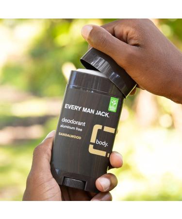 Every Man Jack Sandalwood Deodorant - Aluminum-Free, Plant-Based, Long-Lasting Formula - Twin Pack - Buy Online on GoSupps.com