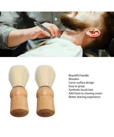 Professional Ergonomic Razor Brush with Wooden Handle - Synthetic Shaving & Makeup Tool for Facial Cleaning - Buy Online on GoSupps.com