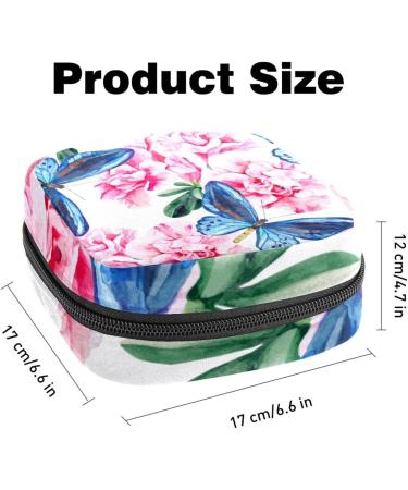 Shop Stylish Storage Bags for Women's Bandages - Blue Butterflies & Pink Floral | Large Menstrual Cup Cylinder with Zip | Ideal for Tampons & Period Inserts - Buy Online on GoSupps.com