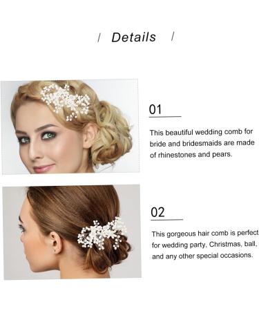 DOITOOL Flower Rhinestone Hair Comb Wedding Hair Clips Wedding Hair Comb Floral Headpiece Women Hair Headdress Jeweled Hair Clips Bride Zinc Alloy Accessories The Flowers Women's White - Buy Online on GoSupps.com