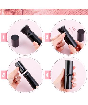Retractable Kabuki Face Brush - Angled Foundation & Travel Makeup Brush with Cover | Flawless Blush & Bronzer Applicator for Liquid & Cream - Buy Online on GoSupps.com