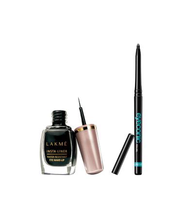 Lakme Eye Kajal Black 0.35g with Eye Liner Black 9ml