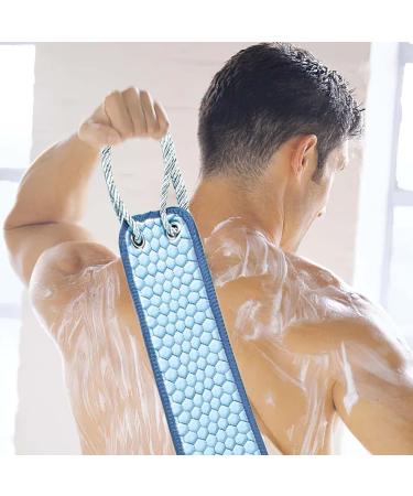 37 Exfoliating Back Scrubber with Handles - Body Exfoliator Bath Tool for Deep Exfoliation - Men & Women (Blue) - Buy Online on GoSupps.com