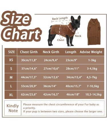Hjumarayan Soft & Warm Dog Sweater for Medium-Sized Dogs Reversible Knit Sweater for Yorkshire & French Bulldogs (Brown Size L) - Buy Online on GoSupps.com