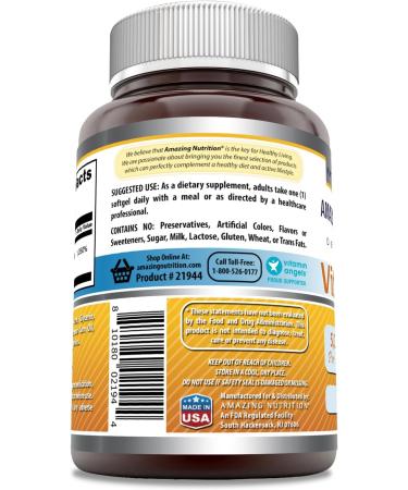 Amazing Formulas Vitamin D3 (Cholecalciferol) Supplement | 5000 IU per Serving | Softgels | Non-GMO | Gluten-Free | Made in USA (1 Pack | 180 Count) - Buy Online on GoSupps.com