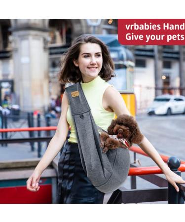 Vrbabies Dog Carrier Bag for Small Dogs | Adjustable Thick Shoulder Straps - Dark Gray - Buy Online on GoSupps.com
