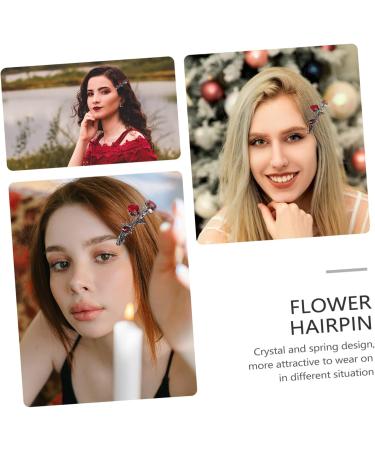 minkissy 1pc Hairpin Vintage Flower Hair Clip Women Hair Jewelry Flower Hair Clips for Women Bridal Barrette Clip Hair Pin Hair Barrettes Rose Hair Decoration Alloy Bobby Miss Wedding - Buy Online on GoSupps.com