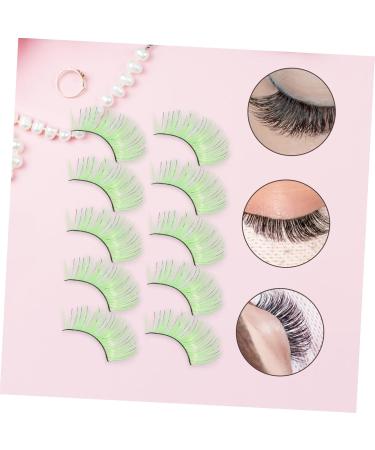 NOLITOY 5 pairs Makeup of Colorful Fake Artificial Lashes Exaggerated Women Accessories Halloween Eyelashes 1 count (Pack of 1) Green - Buy Online on GoSupps.com