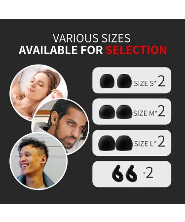 Ultra Comfort Ear Plugs - High NRR 27 dB for Sleep Study Travel & Concerts | 3 Sizes (S/M/L) | Black - Buy Online on GoSupps.com