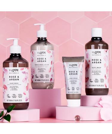 I Love Naturals Rose & Argan Body Wash | Moisturizing Plant-Based Cleanser | Essential Oils Infused | 16.9 oz International Shipping Available - Buy Online on GoSupps.com