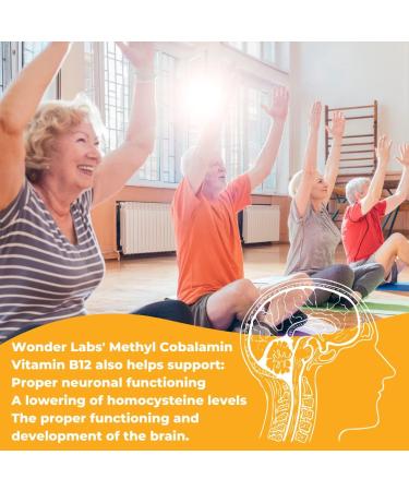 Wonder Labs Methylcobalamin Vitamin B-12 Sublingual 5000mcg - 120 Tablets, 3rd Party Tested for Purity and Potency - Buy Online on GoSupps.com