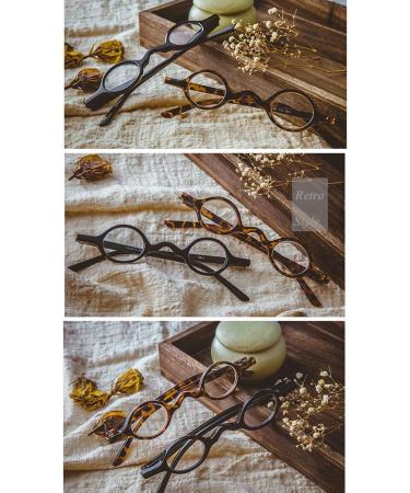 Small Round Retro Reading Glasses for Men & Women - 2 Pairs (Leopard + Black 1.50 Magnification - Buy Online on GoSupps.com