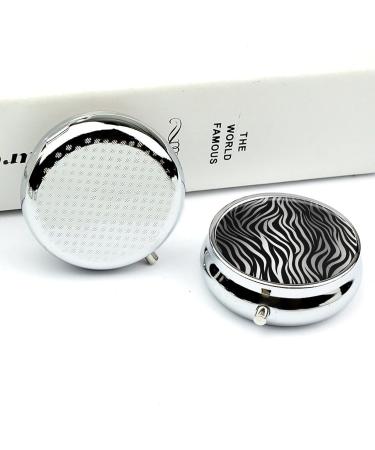 Portable Zebra Print Pill Box | 3 Compartment Travel Medicine Organizer for Purse & Pocket - Buy Online on GoSupps.com