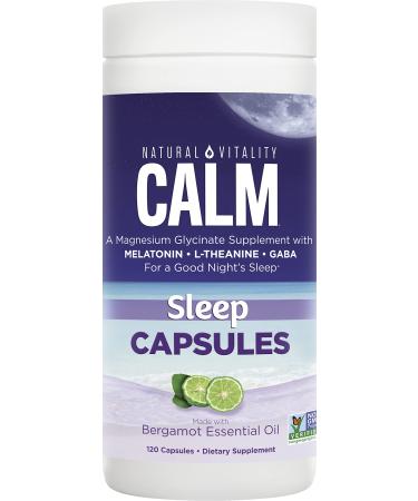 Natural Vitality Calm Sleep Capsules, Gluten Free, Non-GMO, 120 Capsules (Package May Vary)
