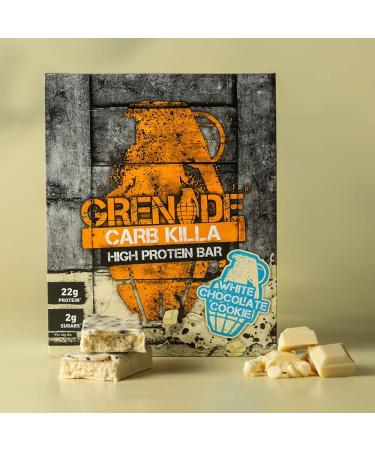 Grenade Carb Killa White Chocolate Cookie Bar 720g (12x60g) - High Protein, Low Carb - Buy Online on GoSupps.com