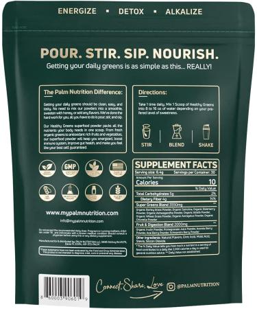 Organic Superfood Powder (Berry Blast) - Premium Blend with Ashwagandha, Spirulina & Antioxidants for Energy, Detox & Alkalizing | Healthy Greens Drink | 30 Servings - Buy Online on GoSupps.com