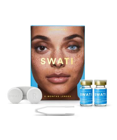 Aquamarine (blue) - 6 months contact lenses colored - Swati cosmetics naturally looking contact lenses 0.0 diopters 8.7 millimeters 14.20 millimeters 2