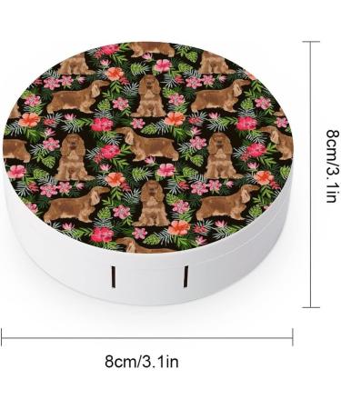 Cocker Spaniel Dog Round Case For Contact Lens Kit Storage Box with Mirror Printed - Buy Online on GoSupps.com