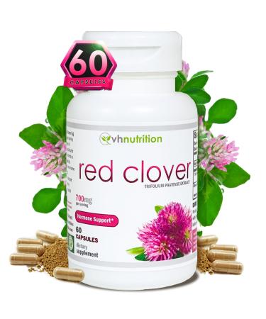 VH Nutrition RED Clover | 700mg Trifolium Pratense Extract | Hormone Balance* and Menopause Support* for Women | Natural Relief for Hormonal Fluctuations and Overall Well-Being | 60 Capsules