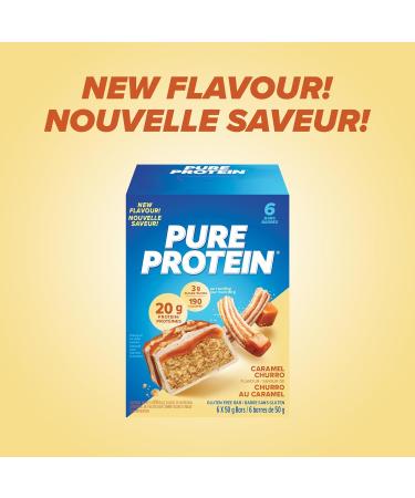 Pure Protein Bars - Nutritious Gluten Free protein bar made with Whey protein blend - low sugar protein snack. Deliciously satisfying. Caramel Churro (Pack of 6) - Buy Online on GoSupps.com