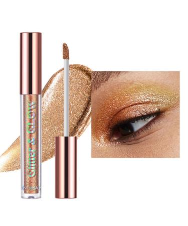 Liquid Shimmer Eyeshadow | Chameleon Liquid Eye Shadow Metallic Liquid Eyeshadow Multi-Dimensional Long-Lasting Holographic Multichrome Eyeshadows Makeup Aezon 02#