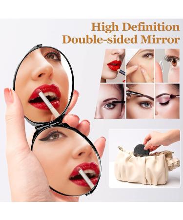 Vintage Metal Double-Sided 1x2 Handheld Travel Mirror That fits in Your Pocket Purse (Gun Black) - Buy Online on GoSupps.com
