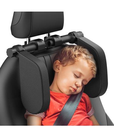 Yoocaa Car Headrest Pillow Road Pal Headrest Adjustable Car Seat Head Neck Support U Shaped Car Sleeping Pillow for Kids & Adults (Black)
