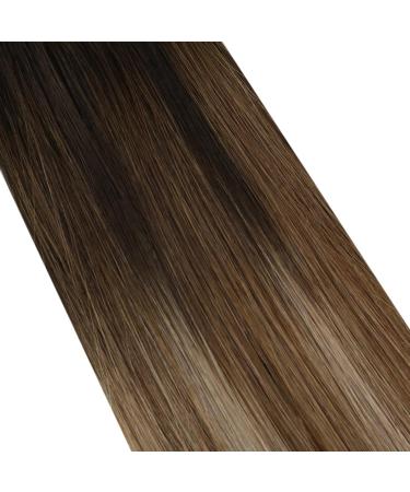 Moresoo Invisible Tape In Hair Extensions - Real Brown Ombre Tapes 60cm 20pcs/50g | Dark Brown to Gold Blonde - #4/10/16 - Buy Online on GoSupps.com