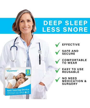 Vicorrect Anti Snoring Devices - 4 Magnetic Nose Clips with 4 Nasal Dilators - Snore Stopper for Deep Sleep - Buy Online on GoSupps.com