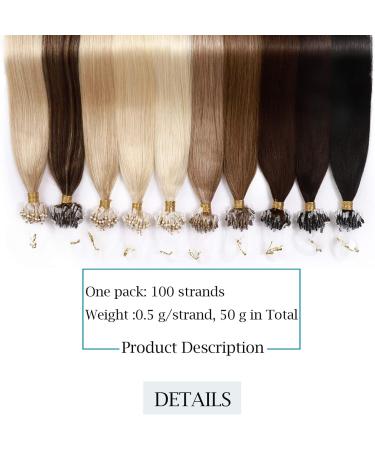 16 inch Micro Loop Beads Human Hair Extensions 100 Strands 100% Remy Invisible Hair Extensions Real Human Hair Micro Rings Straight (50g #18P613 Ash Blonde&Bleach Blonde) - Buy Online on GoSupps.com