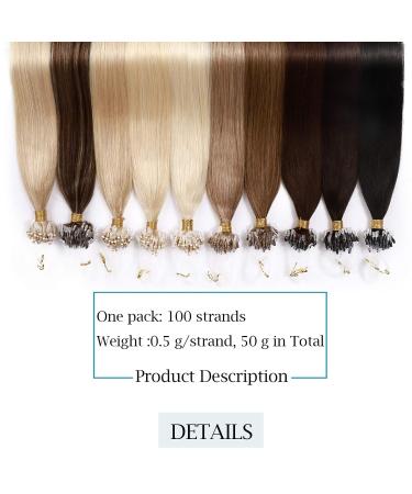 SEGO Microring Extensions - Real Human Hair Micro Loop Bondings in Medium Brown/Honey Blonde #4p27 (20in/50cm 50g) - Premium Quality Hair Extensions - Buy Online on GoSupps.com