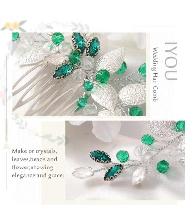 IYOU Green Bridal Hair Combs | Crystal Wedding & Prom Accessories for Women - Buy Online on GoSupps.com