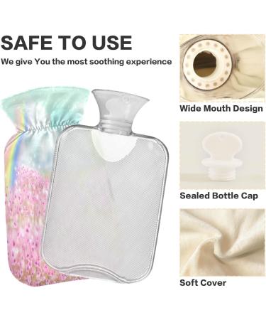 Rainbow Garden 2L Hot Water Bottle with Soft Fleece Cover | Ideal for Hot & Cold Compresses | International Shipping Available - Buy Online on GoSupps.com