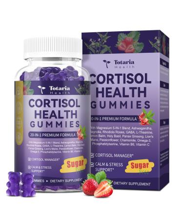Cortisol Supplements for Women & Men 20-in-1 Cortisol Gummies with Ashwagandha Rhodiola Rosea Magnesium Phosphatidylserine Calm Focus Mood Support Healthy Cortisol Levels 30 Day Supply